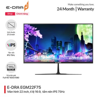 Màn hình máy tính gaming E-Dra EGM22F75 IPS Full HD - Màn hình PC 22 inch - Tần số 75Hz - Chính hãng