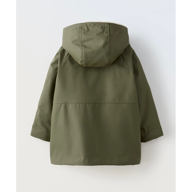 Áo phao raincoat lót lông thỏ Za.ra dư xịn cho các bé gái dòng lớn