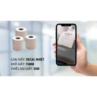 [LiveStream/ Decal in Bill] => Giấy in decal nhiệt 76mm/80mm liên tục in đơn Livestream dài 30m
