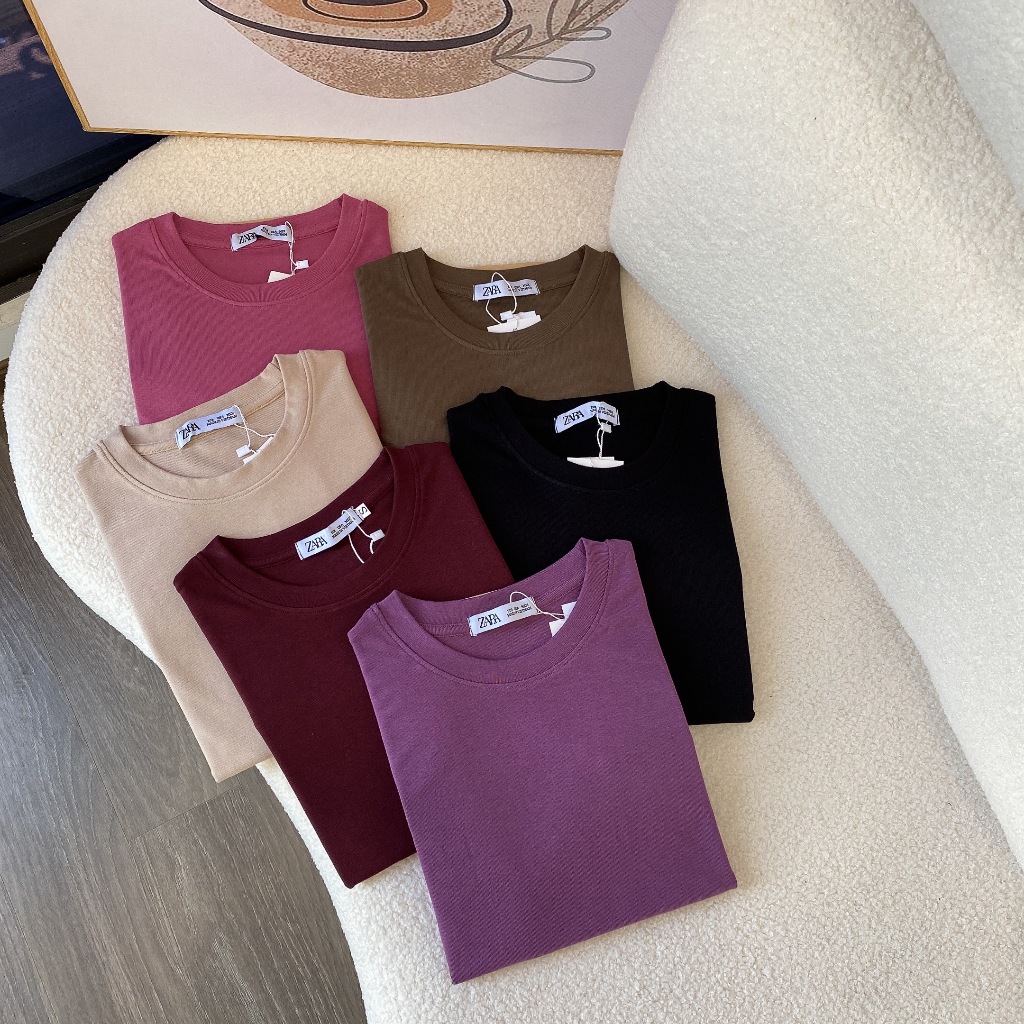 Áo croptop cổ tròn tay dài nữ dáng ôm vải thun coton co giãn 4 chiều kiểu basic  body màu đen đẹp CHR278