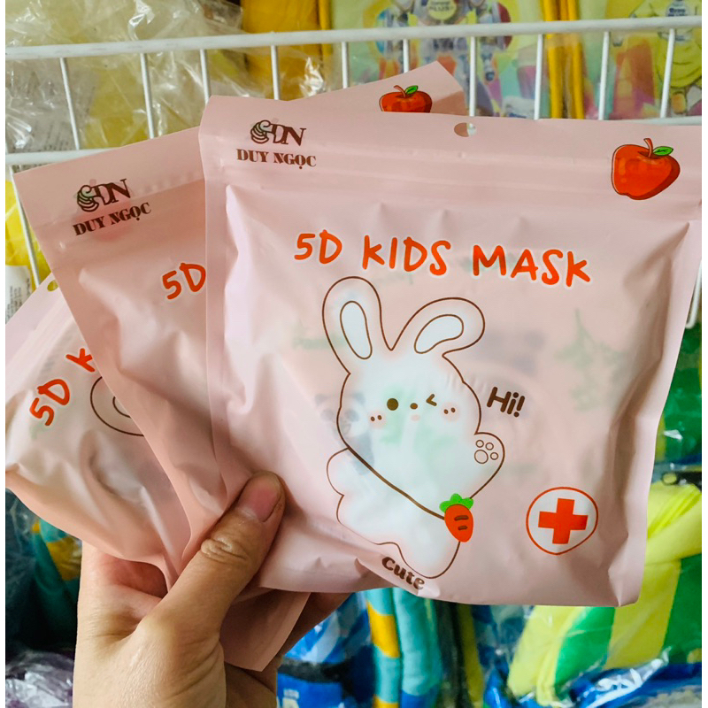 Bịch 10 cái khẩu trang 5D Mask kids cho bé