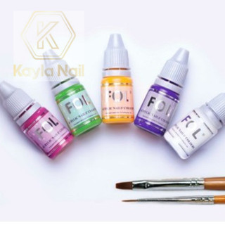 Bột bản Fol đủ màu vẽ cọ bản 3D bán lẻ chuyên dụng ngành Nail