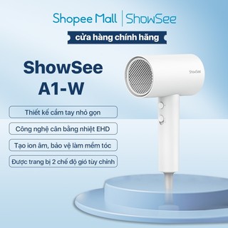 Máy sấy tóc ion âm Showsee A1-W công suất 1800W, máy sấy tóc cân bằng nhiệt độ dưỡng ẩm tạo kiểu bảo vệ tóc - BH 6 tháng