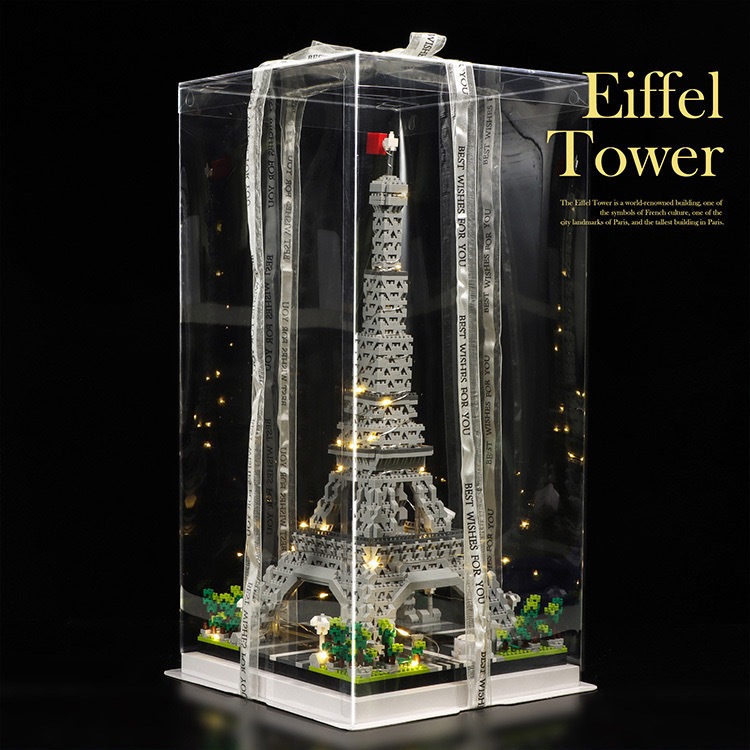 Đồ chơi xếp hình lắp ráp lâu đài cung điện kiến trúc kỳ quan thế giới Tháp Eiffel Paris Pháp -  mô hình trưng bày kệ tủ