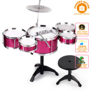 Bộ Trống Jazz Drum 5 Trống Có Ghế Cho Bé Yêu, bộ đồ chơi 5 trống chiêng cho bé, trống chiêng