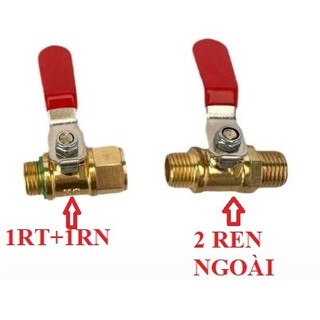 Van Khoá Ren ngoài 13mm-14mm và van gạt ren trong ren ngoài 14mm chất liệu Đồng thau