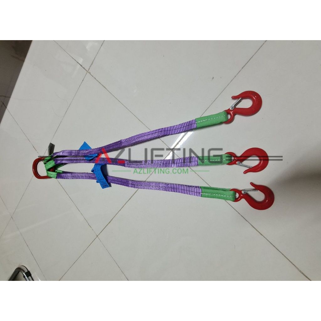 Cáp vải cẩu hàng 1 tấn 1 chân, 2 chân, 3 chân, 4 chân, sling cáp vải cẩu nâng hàng hóa tàu thuyền, container