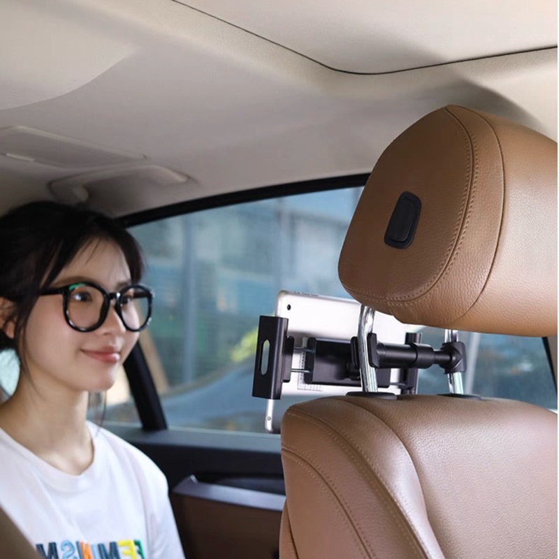 Móc treo đồ gắn ghế ô tô kèm giá đỡ kẹp điện thoại, ipad, máy tính bảng xoay 360 độ dùng trên xe hơi