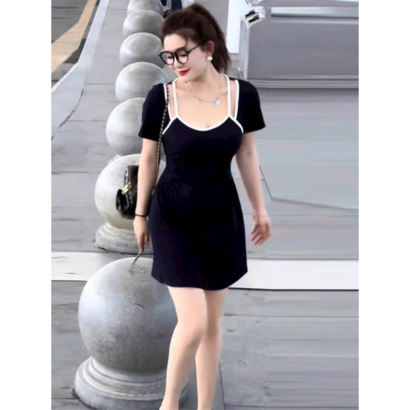 Đầm yếm viền trắng Big size dành cho khách ngoại cỡ từ 60-90 ký