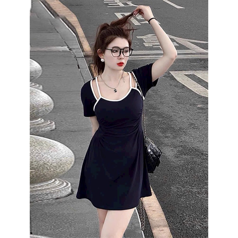 Đầm yếm viền trắng Big size dành cho khách ngoại cỡ từ 60-90 ký