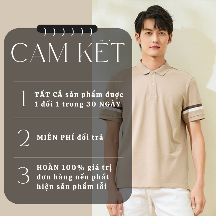 Áo polo nam PH204 áo thun nam tay ngắn cổ bẻ vải cá sấu CVC co dãn 4 chiều phối viền tay