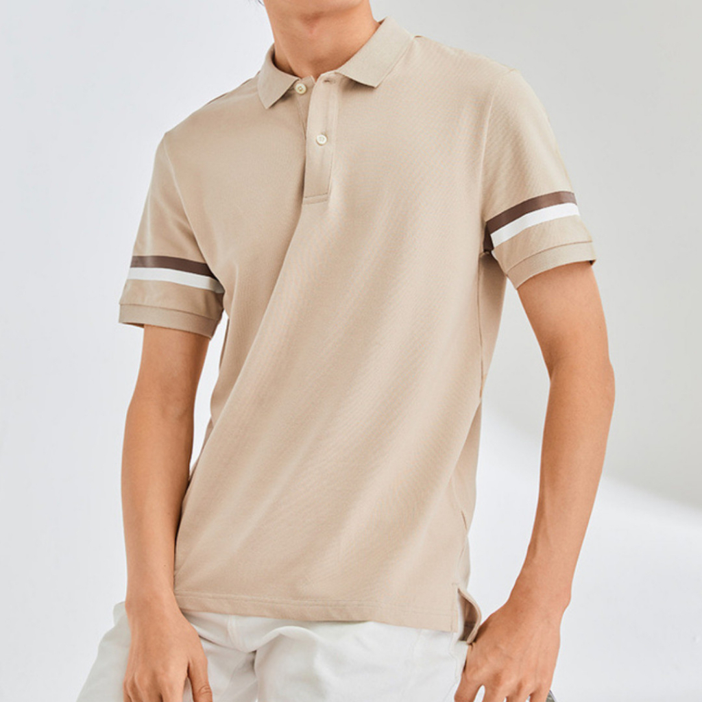 Áo polo nam PH204 áo thun nam tay ngắn cổ bẻ vải cá sấu CVC co dãn 4 chiều phối viền tay