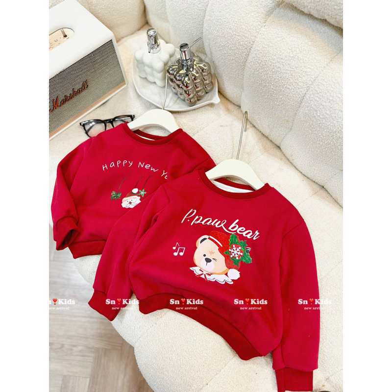 Áo đỏ nỉ 2 da cực ấm cho bé gái