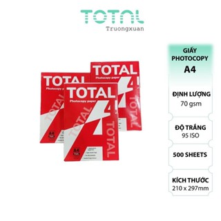 Combo 5 ream Giấy in A4 TOTAL định lượng 70gsm x 500 tờ