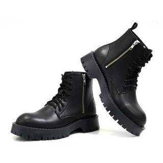 Đốc Chunky Combat Boots Đế Cao Su Đúc Cao 4,5cm Da Mềm Cao Cấp D015