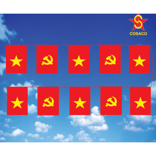 Combo 10 cuộn 100m cờ dây Đảng-Tổ Quốc đẹp.