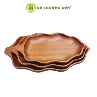 Khay gỗ xà cừ decor hình chiếc lá - đồ gia dụng gỗ thương hiệu trường sơn