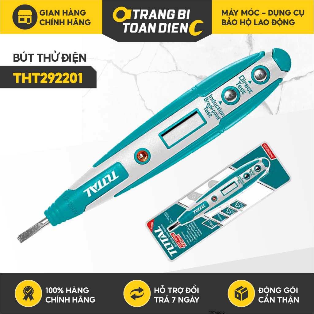 Bút thử điện thông minh Total THT292201 điện áp AC 100-500V, an toàn, dễ sử dụng Bút đo điện