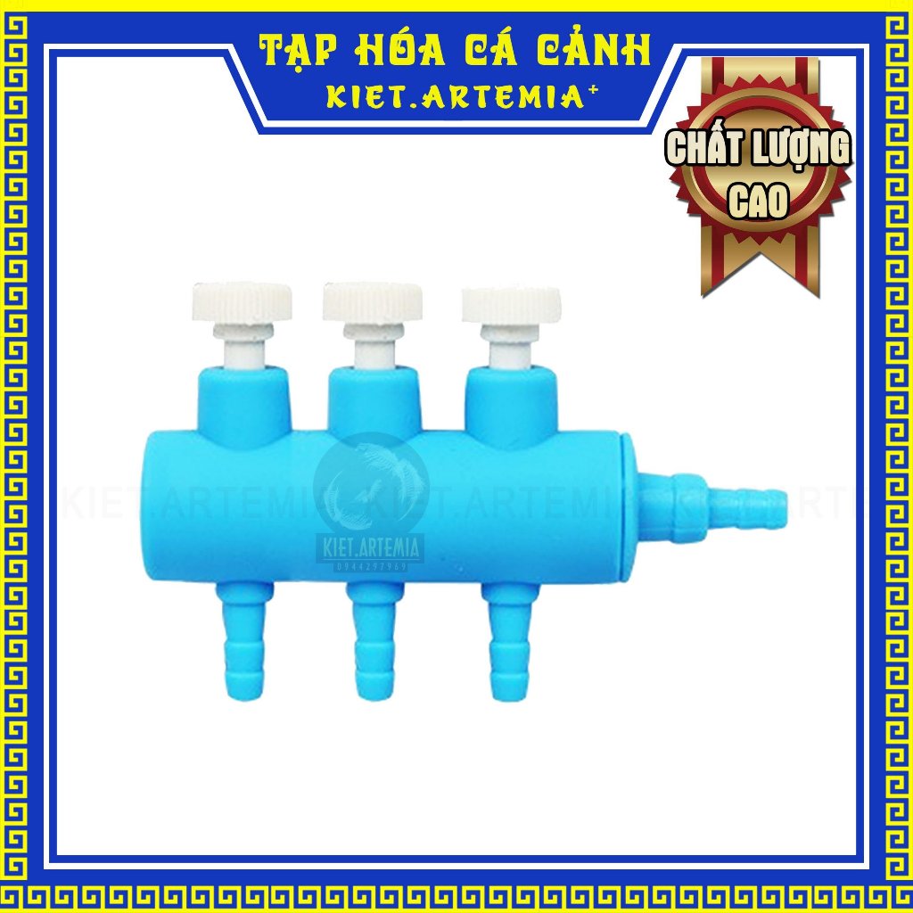 Van Chia Oxy Xanh Nhiều Đầu, Có Khóa, Van Oxy Cho Bể Cá