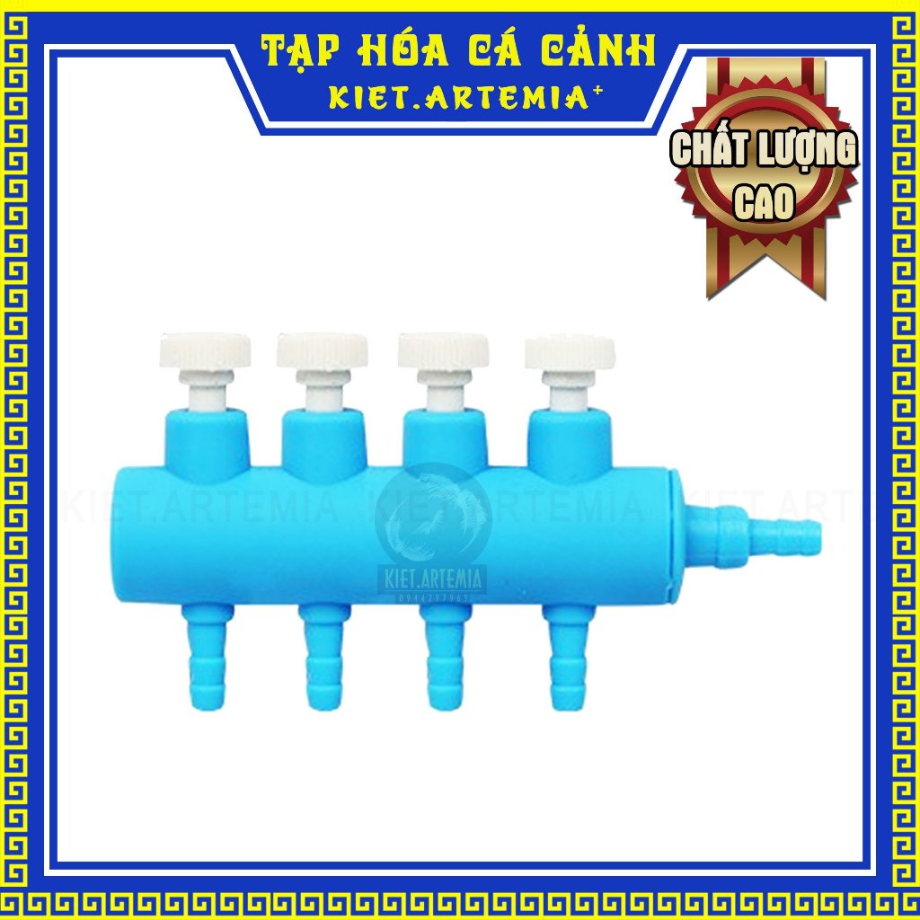 Van Chia Oxy Xanh Nhiều Đầu, Có Khóa, Van Oxy Cho Bể Cá