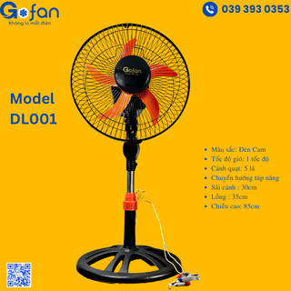 Quạt 12v-quạt đứng lỡ kẹp bình ắc quy 12v b3 dc-gofan-sải cánh 30cm-lồng 35cm cao 85cm-motor 545 lõi đồng