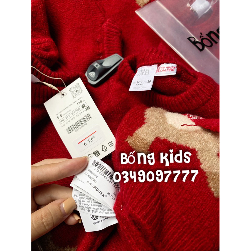 Áo Len Bé Trai & Bé Gái Tuần Lộc Đỏ ZR