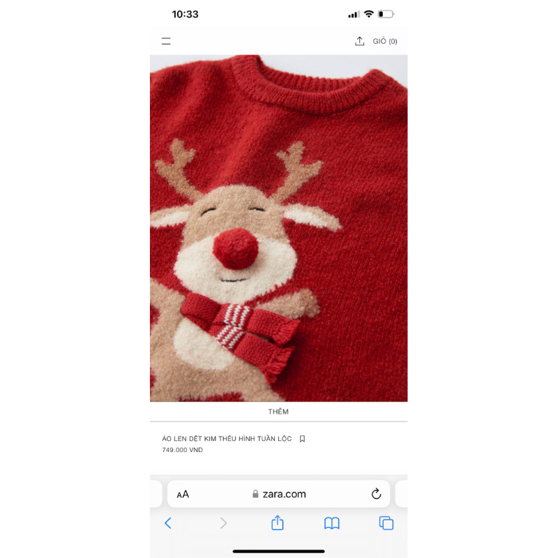 Áo Len Bé Trai & Bé Gái Tuần Lộc Đỏ ZR