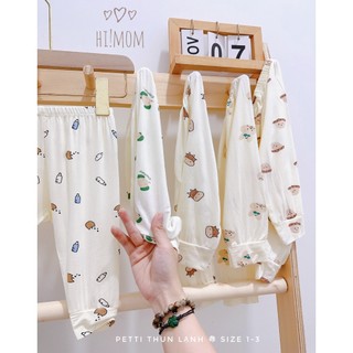 Combo 5 quần dài petit thun lạnh hàn quốc có đáp đũng, siêu mềm mát cho bé size 3-9kg