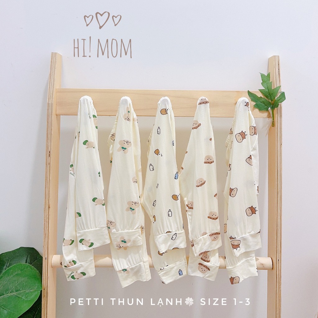 Combo 5 Quần Dài PeTit Thun Lạnh Hàn Quốc Có Đáp Đũng, Siêu Mềm Mát Cho Bé Size 3-9kg