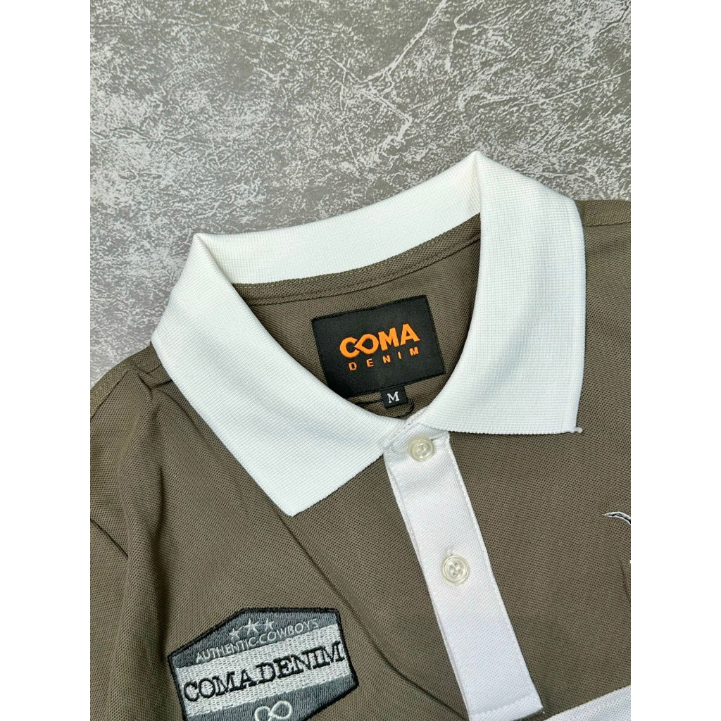 Áo thun polo COMA mẫu tháp trắng thêu logo chất poly mẫu mới chi tiết như hình  T3301 K3 STORE