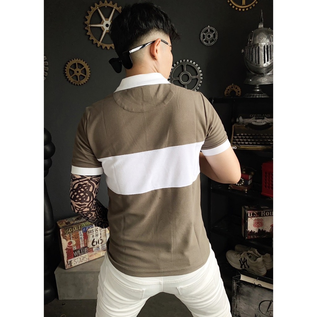 Áo thun polo COMA mẫu tháp trắng thêu logo chất poly mẫu mới chi tiết như hình  T3301 K3 STORE