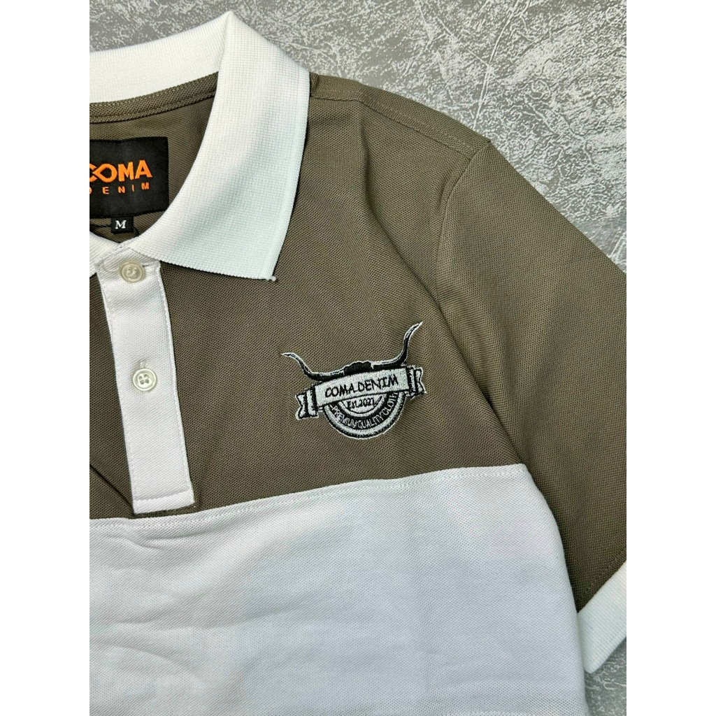 Áo thun polo COMA mẫu tháp trắng thêu logo chất poly mẫu mới chi tiết như hình  T3301 K3 STORE