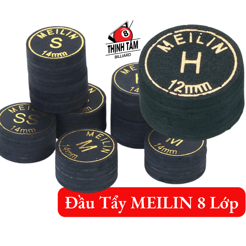 Đầu Cơ MEILIN - Đầu Tẩy Bida Da Heo 8 Lớp Cao Cấp [ Đầu Cơ MEILIN ]