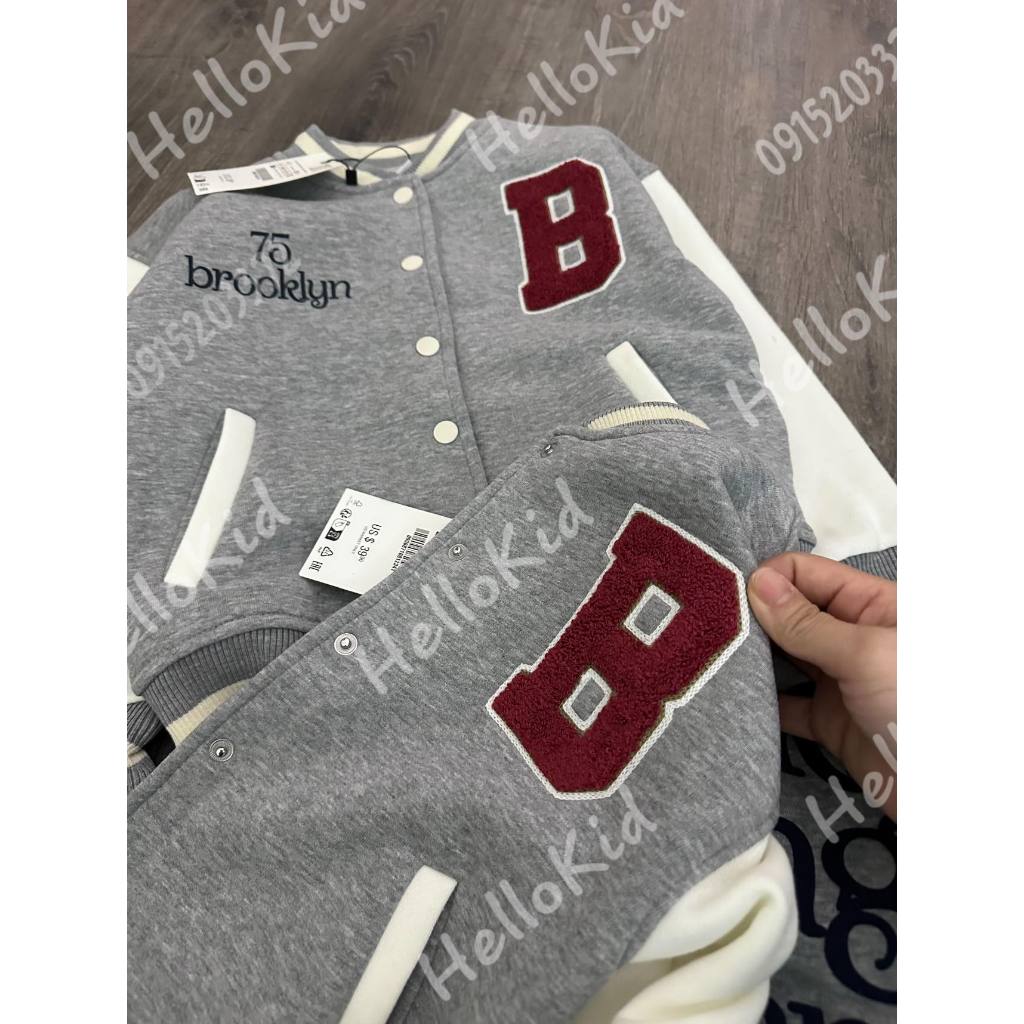 Áo khoác nỉ chữ B ghi cho bé