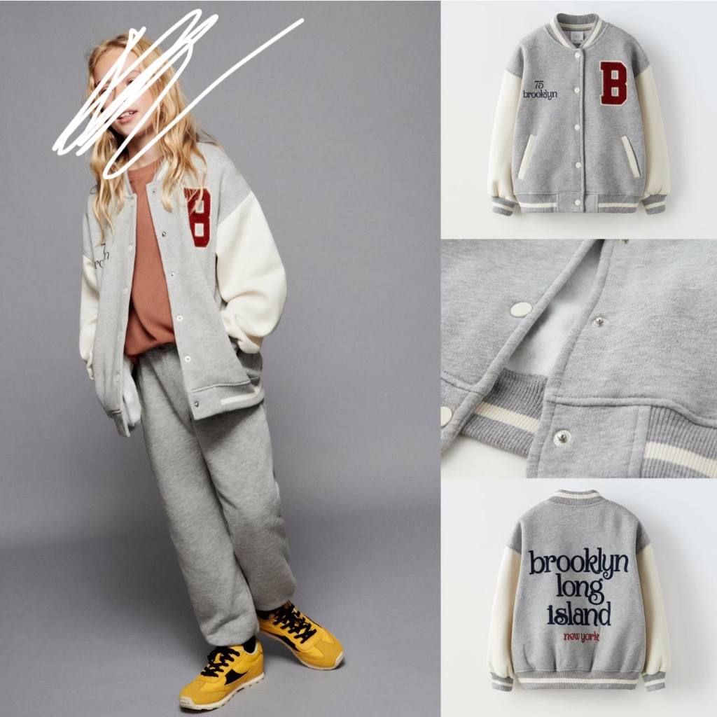 Áo khoác nỉ chữ B ghi cho bé