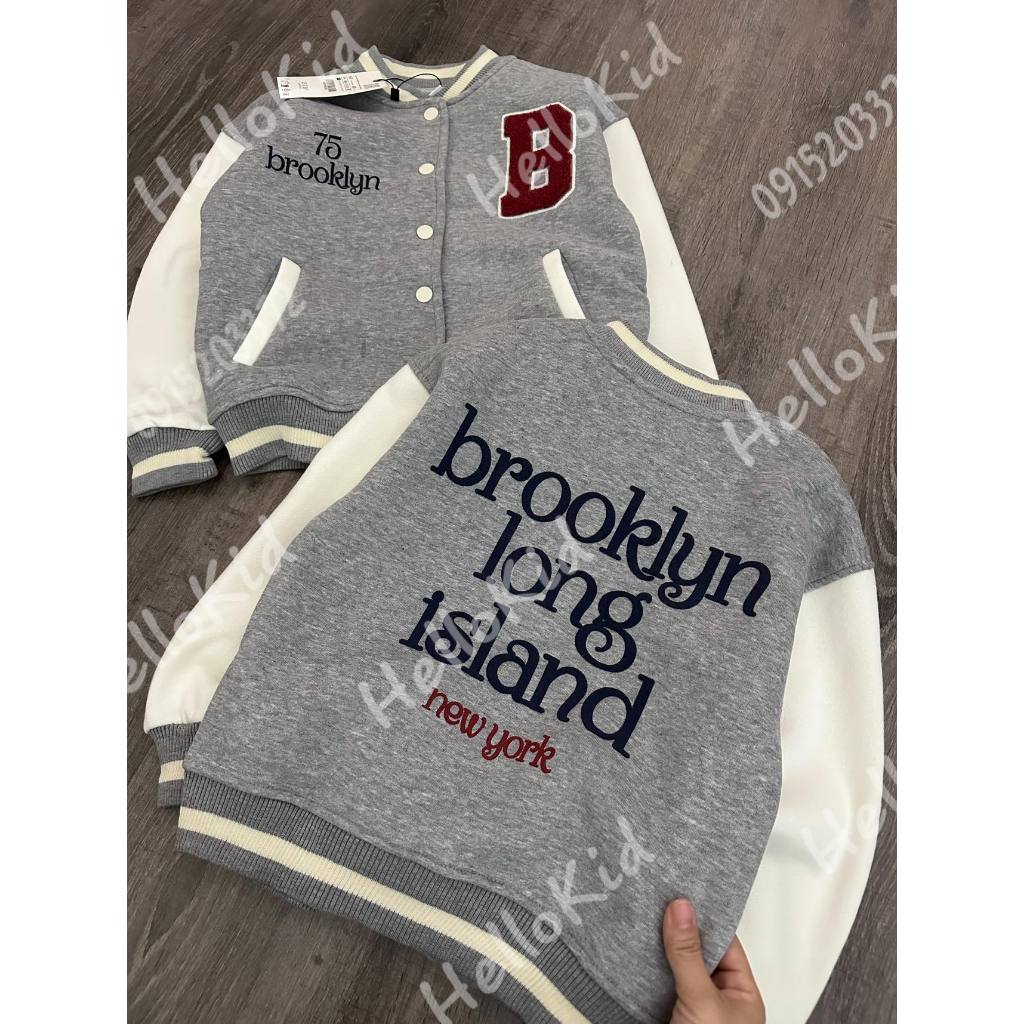 Áo khoác nỉ chữ B ghi cho bé