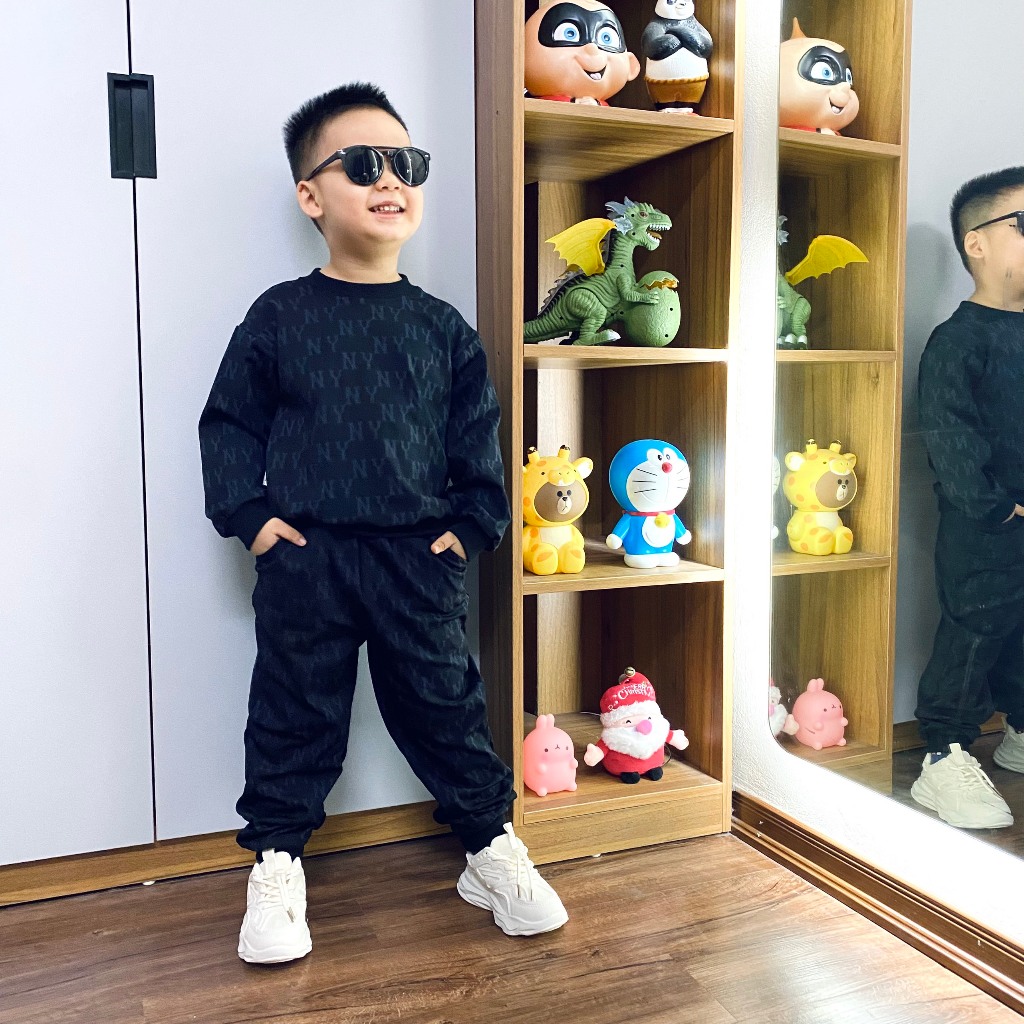 Set NY cho bé trai cực đẹp chất liệu nỉ cho bé diện thu đông cực ấm
