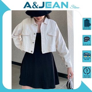 Áo khoác jean form lửng tay dài hàng đẹp | a&jean store