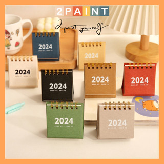 Lịch để bàn mini giấy craft decor, trang trí để bàn, Lịch 2024 2Paint R36