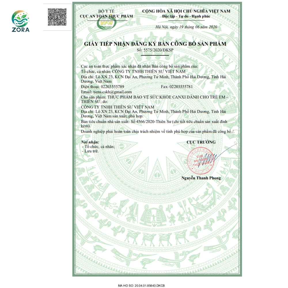 Canxi trẻ em Tiens thiên sư dạng bột hòa tan.