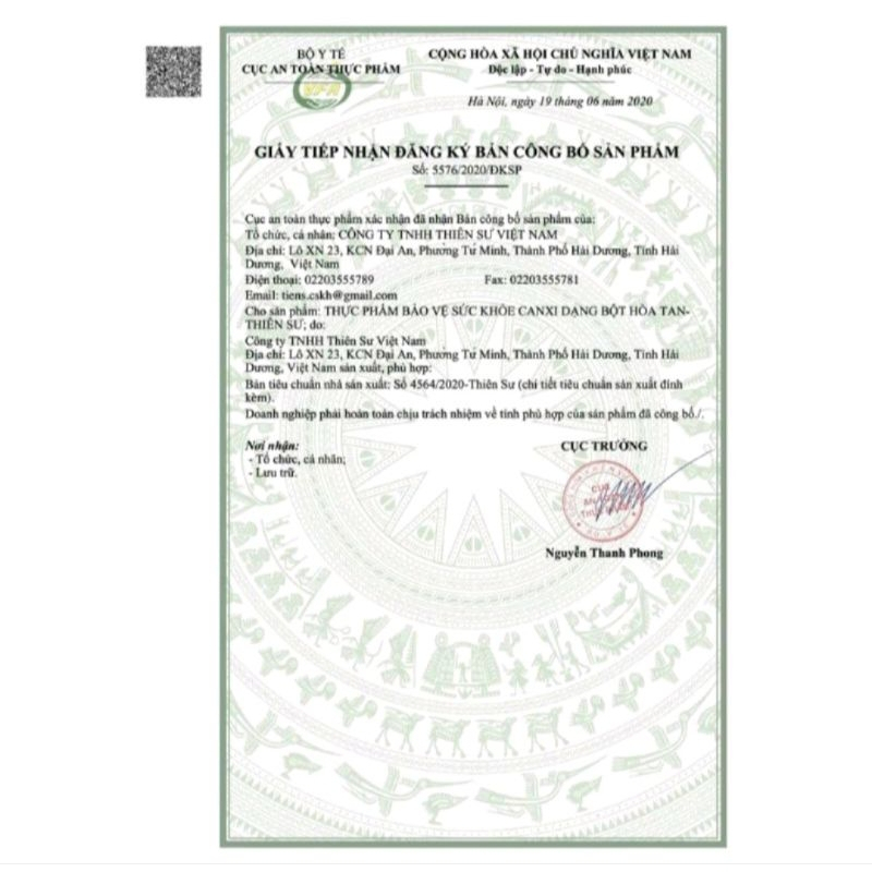 Canxi TIENS Thiên sư hữu cơ dạng bột hòa tan 10 gói/ hộp