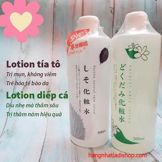 Nước Hoa Hồng Chinoshio Perilla Natural Skin Lotion Từ Lá Tía Tô/ Diếp Cá 500ml