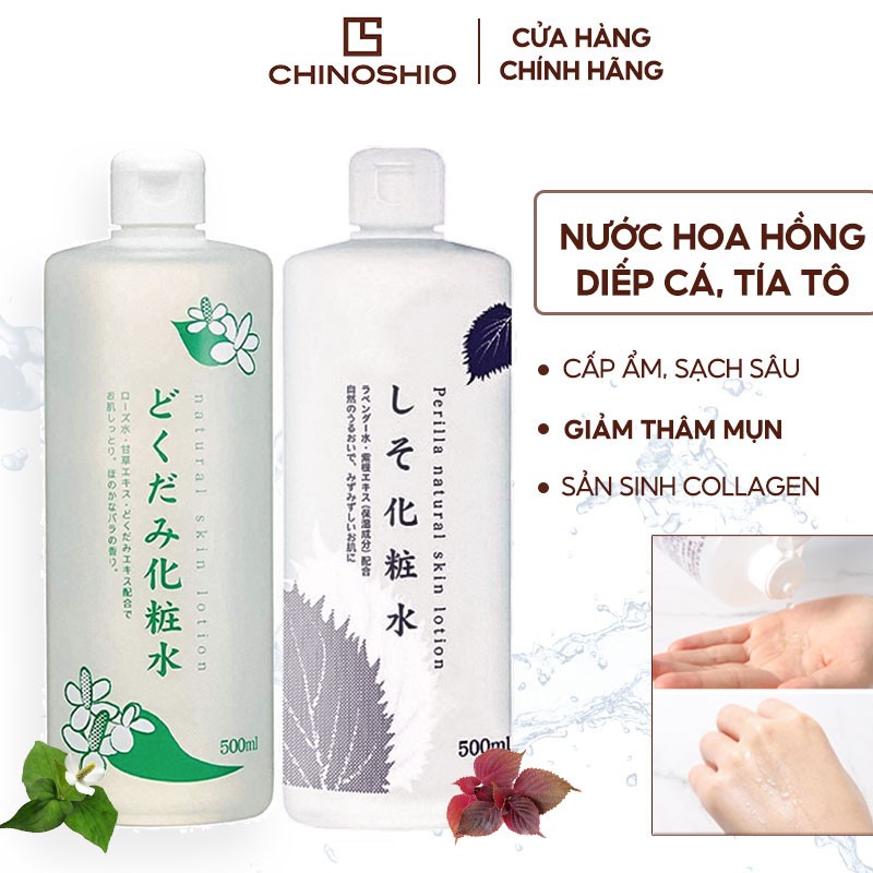 Nước Hoa Hồng Chinoshio Perilla Natural Skin Lotion Từ Lá Tía Tô/ Diếp Cá 500ml