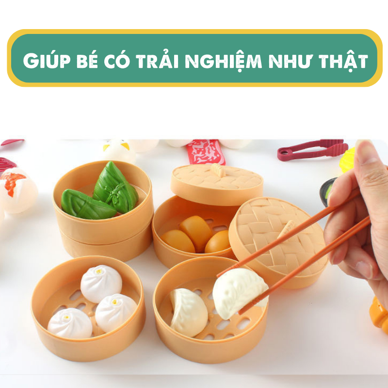 Đồ Chơi 106 Chi Tiết Các Món Ăn BBS, Bánh Bao, Pizza, Đồ Chơi Bếp Nấu Ăn Cho Trẻ Em, Bé Trai, Bé Gái