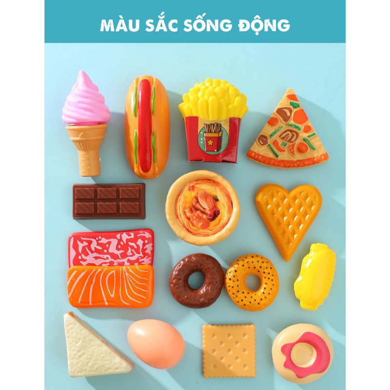 Đồ Chơi 106 Chi Tiết Các Món Ăn BBS, Bánh Bao, Pizza, Đồ Chơi Bếp Nấu Ăn Cho Trẻ Em, Bé Trai, Bé Gái