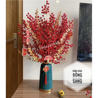 Comboo bình hoa như hình, 6 cành đào, 3 cành táo [không gồm bình]
