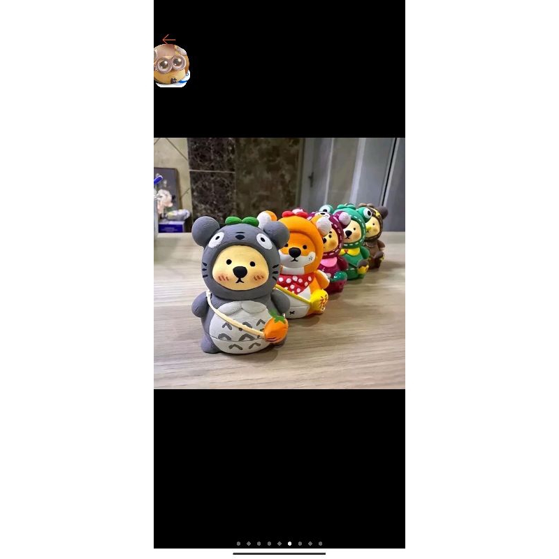 Tượng thạch cao gấu đeo túi mini