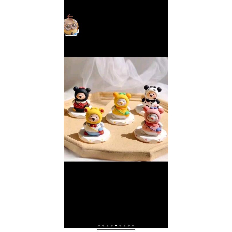 Tượng thạch cao gấu đeo túi mini