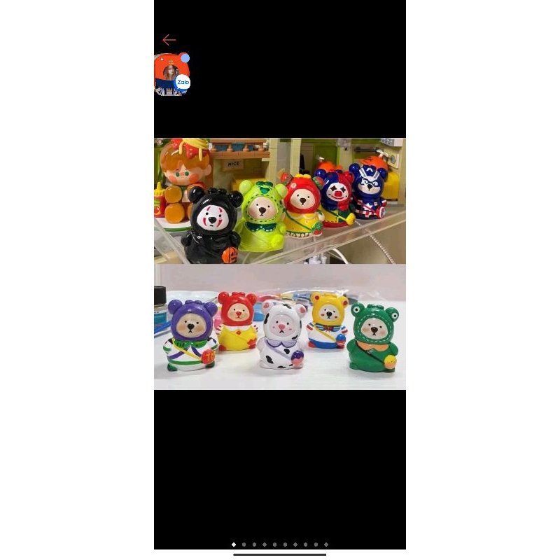 Tượng thạch cao gấu đeo túi mini