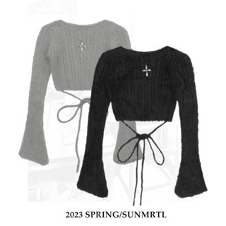  Áo croptop dài tay dáng ôm len lông siêu mềm 2 màu đen và xám thời trang nữ Famos 